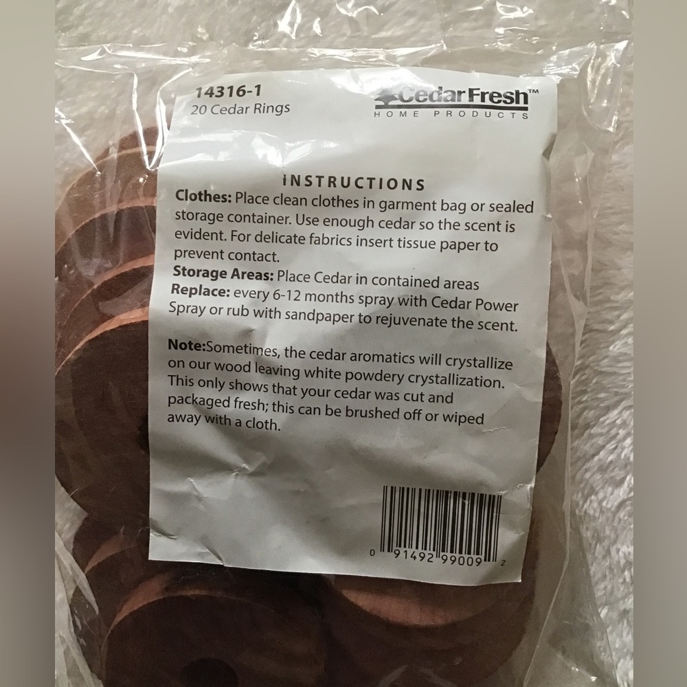 New with tags one bag containing 20 Cedar rings Cedar fresh cc